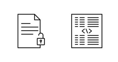 ontgrendelen document en stuk van code icoon vector