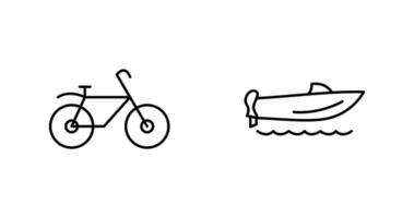 fiets en snelheid boot icoon vector