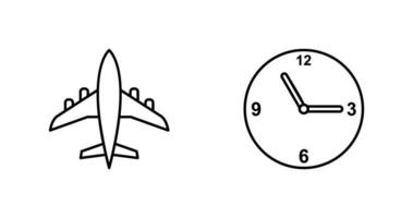 vliegtuig en tijd icoon vector