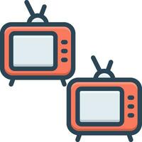 kleur icoon voor televisies vector