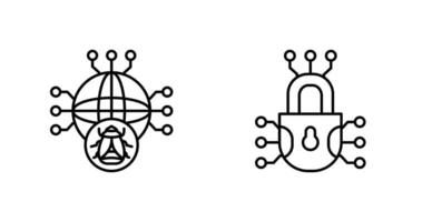 globaal malware en cyber verdediging icoon vector