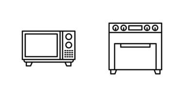 magnetronoven en oven icoon vector