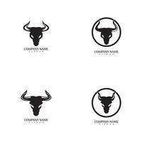 stier hoorn logo en symbool sjabloon pictogrammen app vector