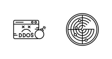 ddos en radar icoon vector