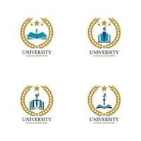 ontwerpsjabloon voor universiteit, academie, school en cursus logo vector