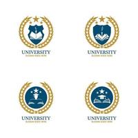 ontwerpsjabloon voor universiteit, academie, school en cursus logo vector