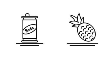 Frisdrank kan en ananas icoon vector