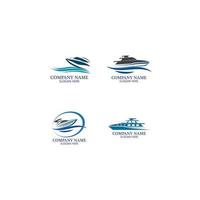 speedboot logo, logo collectie set, conceptontwerp, symbool, icoon vector