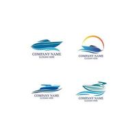 speedboot logo, logo collectie set, conceptontwerp, symbool, icoon vector