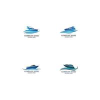 speedboot logo, logo collectie set, conceptontwerp, symbool, icoon vector