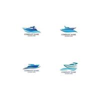 speedboot logo, logo collectie set, conceptontwerp, symbool, icoon vector
