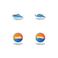 speedboot logo, logo collectie set, conceptontwerp, symbool, icoon vector