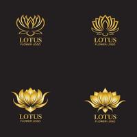 gouden lotusbloem logo vector ontwerpsjabloon