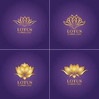 gouden lotusbloem logo vector ontwerpsjabloon