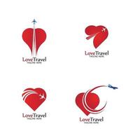 liefde reizen logo vector pictogram ontwerpsjabloon