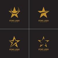 gouden ster logo vector in elegante stijl met zwarte achtergrond