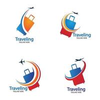 reis logo vector met vliegtuig