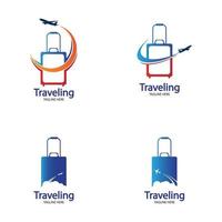 reislogo, vakantie, toerisme, bedrijfslogo voor zakenreis. vector