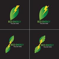 eco energie vector logo met blad symbool.