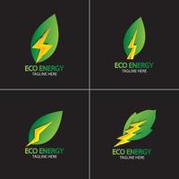 eco energie vector logo met blad symbool.