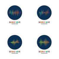 kleurrijk geluidsgolven logo afbeelding ontwerp vector