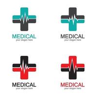 medische apotheek gekleurd plus kruis in een zacht vormlogo vector