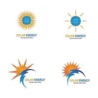 zon zonne-energie logo ontwerpsjabloon. solar tech logo-ontwerpen vector