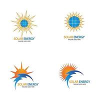 zon zonne-energie logo ontwerpsjabloon. solar tech logo-ontwerpen vector