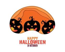 happy halloween met pompoenpapier vector