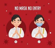 geen masker geen toegang banner ontwerpsjabloon vector