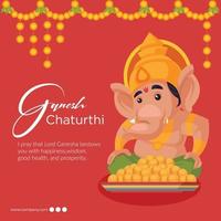 Indiase festival ganesh chaturthi banner ontwerpsjabloon vector