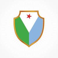 djibouti vlag vector met schild frame