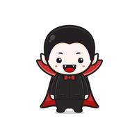 schattige dracula halloween karakter cartoon pictogram illustratie vector