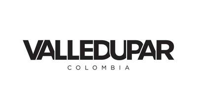 valledupar in de Colombia embleem. de ontwerp Kenmerken een meetkundig stijl, vector illustratie met stoutmoedig typografie in een modern lettertype. de grafisch leuze belettering.