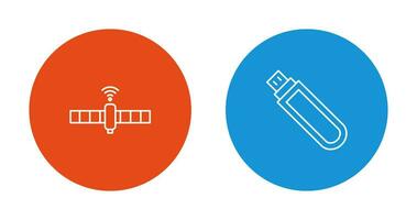 satelliet en USB rit icoon vector