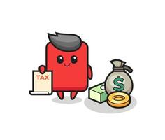 karakter cartoon van rode kaart als accountant vector