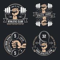 vintage atletische logo's vector