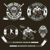 hockey emblemen met keeper vector