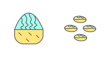 room muffin en koffie bonen icoon vector