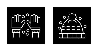 winter handschoenen en winter hoed icoon vector