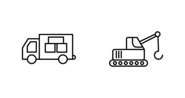 logistiek auto en lifter icoon vector