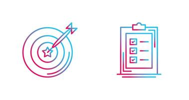 pijl en checklist icoon vector