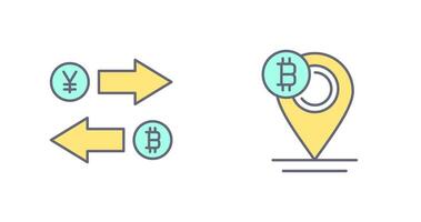 uitwisseling en bitcoin tijdelijke aanduiding icoon vector