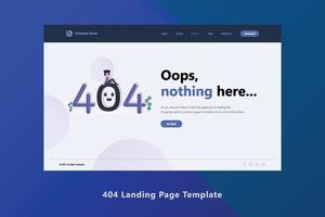 404-sjabloon voor bestemmingspagina's. websitesjabloon voor websites of apps. vector
