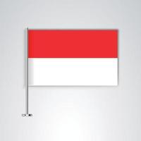 indonesische vlag met metalen stok vector