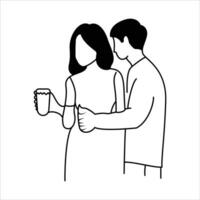 mannen en vrouw drinken liefde kunst vector