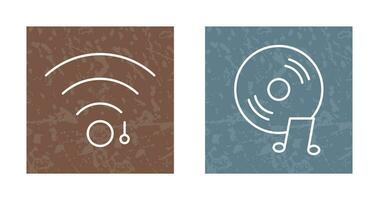 Wifi teken en muziek- CD icoon vector