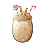 glas van Advocaat drinken met Kerstmis decoraties vector