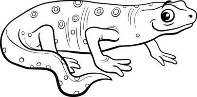 tekenfilm newt amfibie dier karakter kleur bladzijde vector