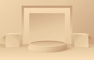 achtergrond van beige 3D-objecten vector